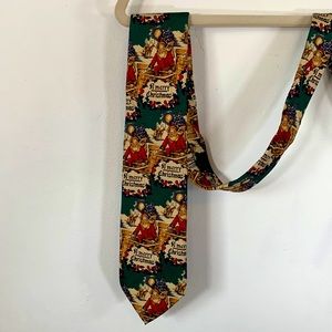 Robert Talbott 100% Silk Christmas Santa Graphics Hand Sewn Made In USA Tie